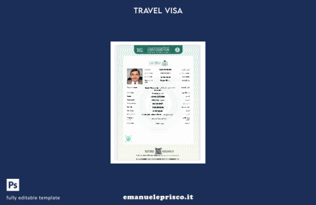 modello di visto elettronico per Arabia Saudita in stile verificato nei format 5